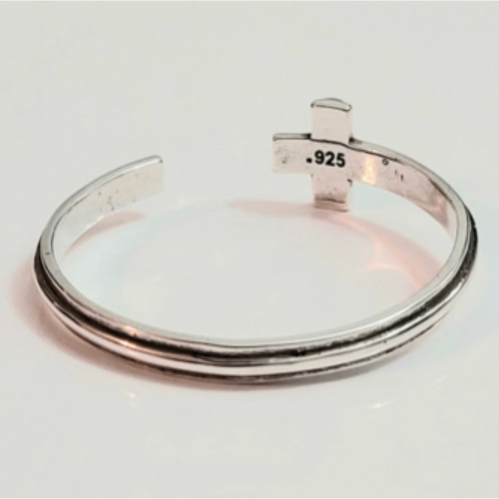Cross Cuff 925 Sterling Silver Bracelet