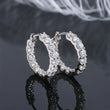 Scalloped Round Moissanite Diamond Hoop Earrings - Small
