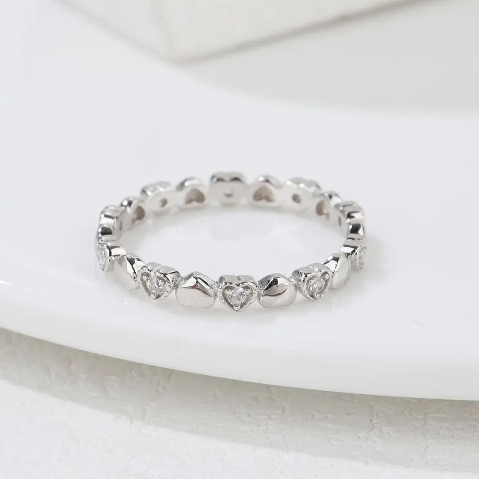 Eternity Heart Moissanite Diamond Ring