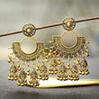 Gold large jhumka / jhumki chandelier earrings 