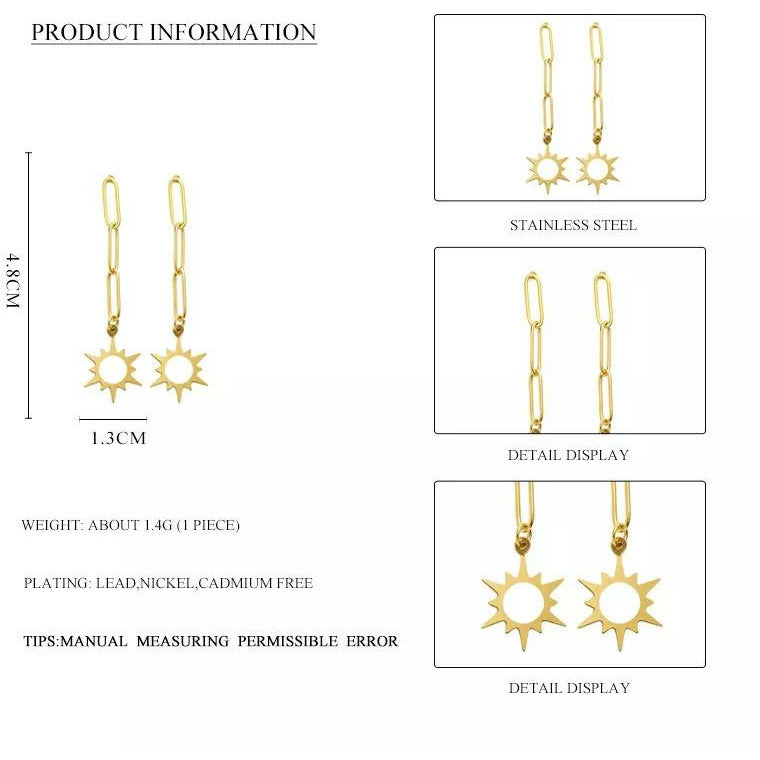 Sunny Gold Link Earrings