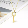 Gold key to heart  love necklace with earrings Set.