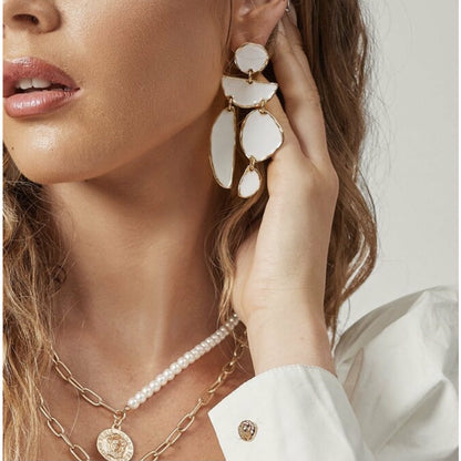 Noonday White & Gold Statement Earrings