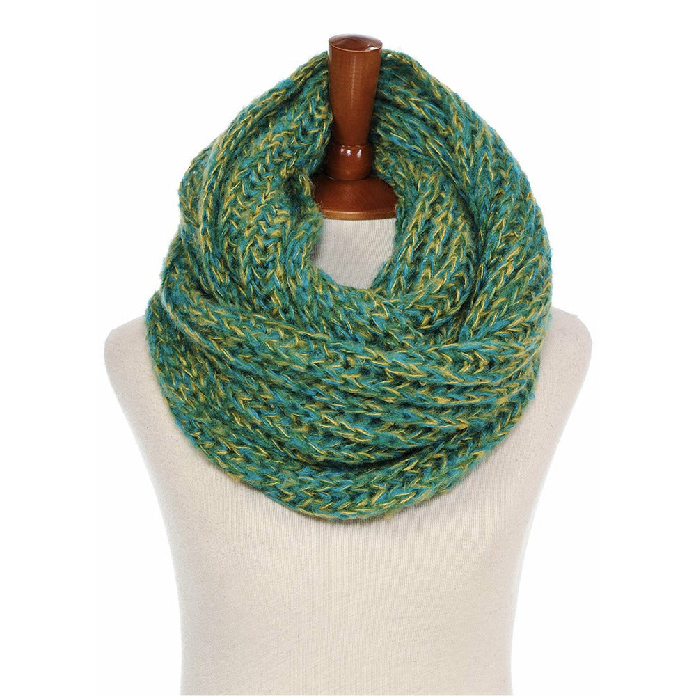 Wool Scarf Green - Round Infinity 