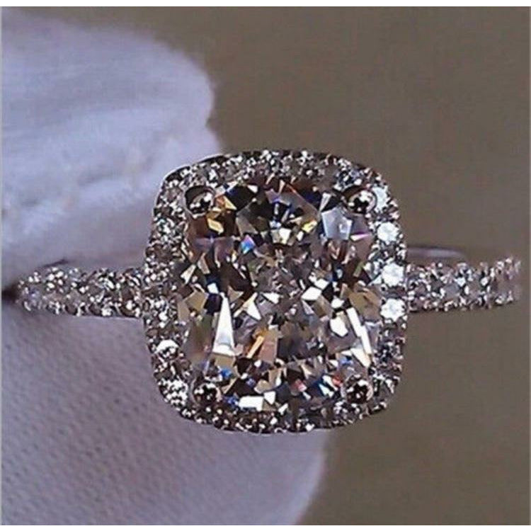 CZ Diamond Silver dinner our engagement ring