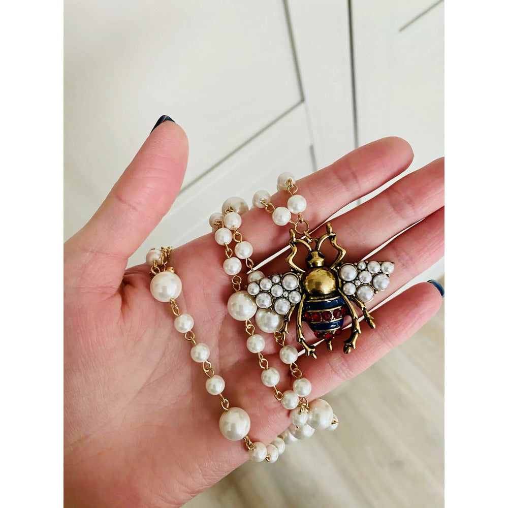 G-Vintage Bee Pearl - Long Necklace
