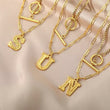 S U N Name Initial Layer Necklace - Gold / Stainless Steel 