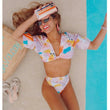 Statement Bikini - Crop Top High Waist Bikini with Cover-Up 