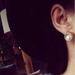 Big Simulated Pearl, Golden Rope Women Stud Earrings make the best sophisticated statement at dinner, work or wedding bridal party. 