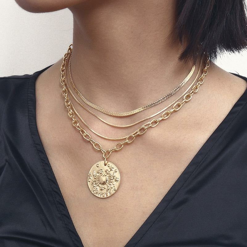 Cancer Zodiac Layered Chain Necklace