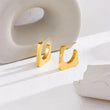 Mellow Hollow Square Gold Hoop Earrings