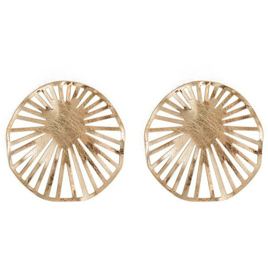 large statement gold sand dollar stud earring