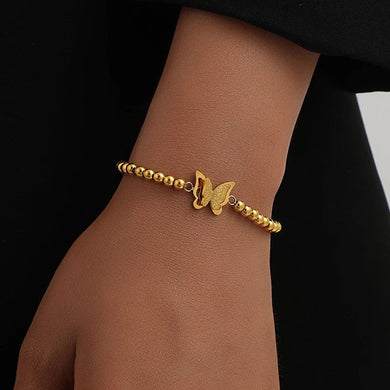 Butterfly Charm Beaded Bracelet