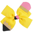 Pencil Hair Bow / Clip - Yellow