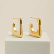 Hollow Square Gold Hoop Earrings