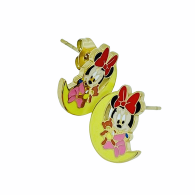Mouse Bedtime Moon Stud Earrings