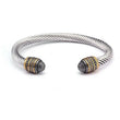 Silver gold two toned vintage snake cable cuff bracelet- designer inspired
