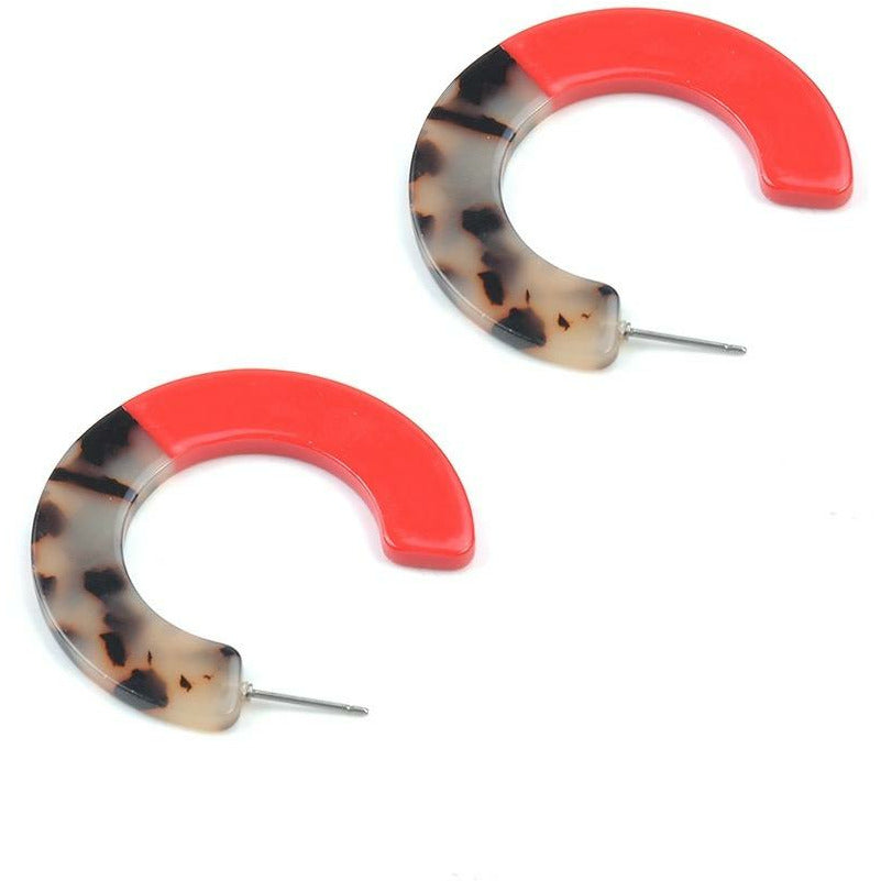 Robin Red Hoop Earrings