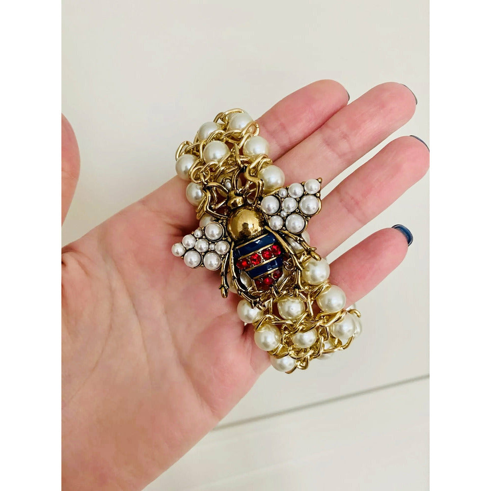 G-Vintage Bee Pearl Bracelet