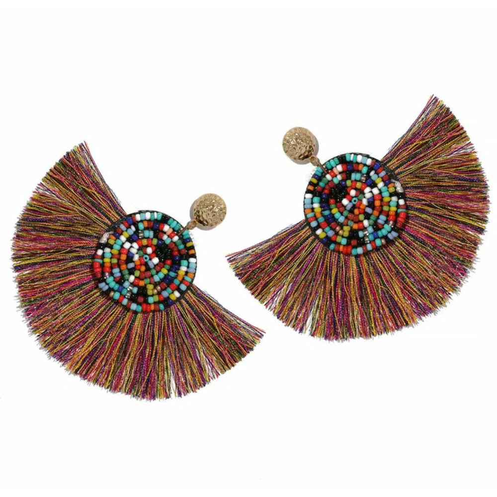 Bohemian tassel earrings - multi