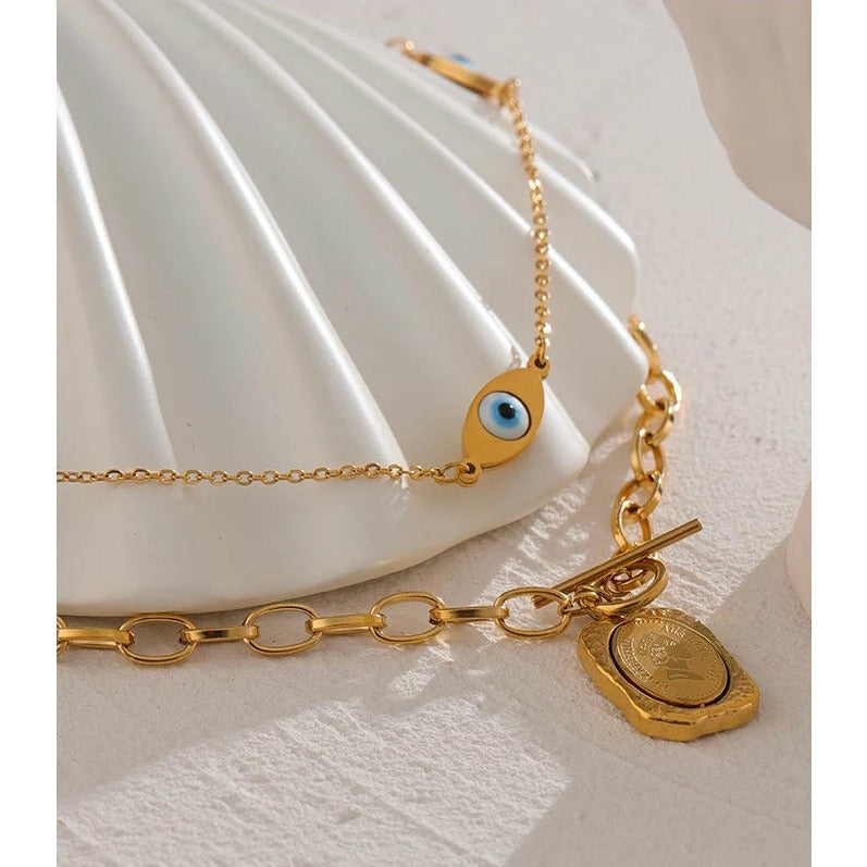 Trilogy Evil Eye Gold Layered Necklace