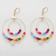 Colorful circle Hoop layered gold stainless steel  earrings 