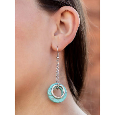 Turquoise ring Drop Silver Earrings