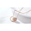 Love friendship interlocking roman numeral ring necklace - rose gold