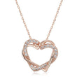Austrian Heart Necklace w/ Earrings Rose Gold