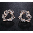 Austrian Heart Necklace w/ Earrings Rose Gold