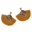 Bohemian tassel earrings - mustard