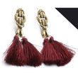 Bohemian tassel earrings - burgundy 
