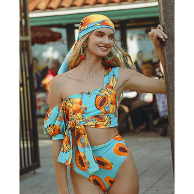 Two Piece Off The Shoulder High-Waist Swimsuit