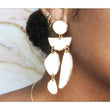 White and Gold Summer Fun Statement Earrings