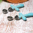 Roxxi Southwest Turquoise Cross Drop Earrings