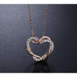 Austrian Heart Necklace w/ Earrings Rose Gold