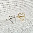 Hollow Heart Ring Gold or Silver 