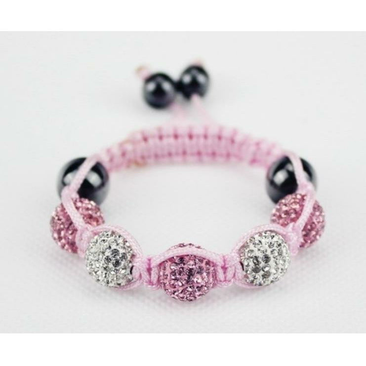 Pink & White Shamballa Bracelet - Sophistycats Jewelry