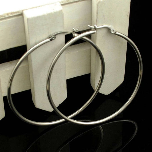  Large Silver Hoop Earrings 