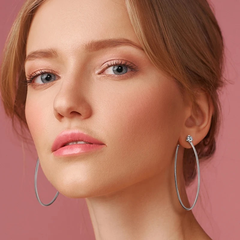 Chloe Moissanite Diamond Hoop Earrings