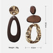 Latitude Asymmetrical Wooden Statement Earrings