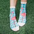 flamingo graphic crew socks