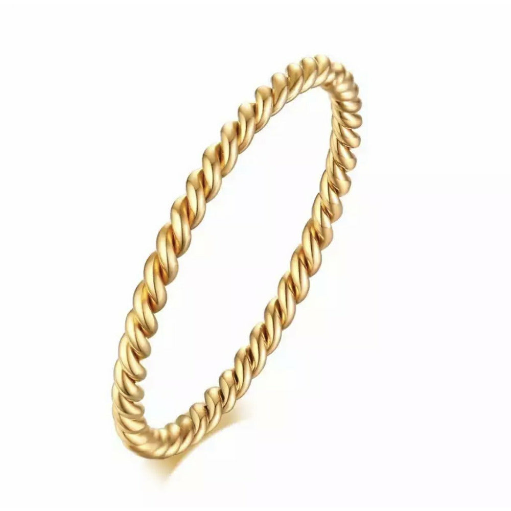 Stainless steel gold midi stacking ring