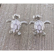 White Opal Sea Turtle Earrings
