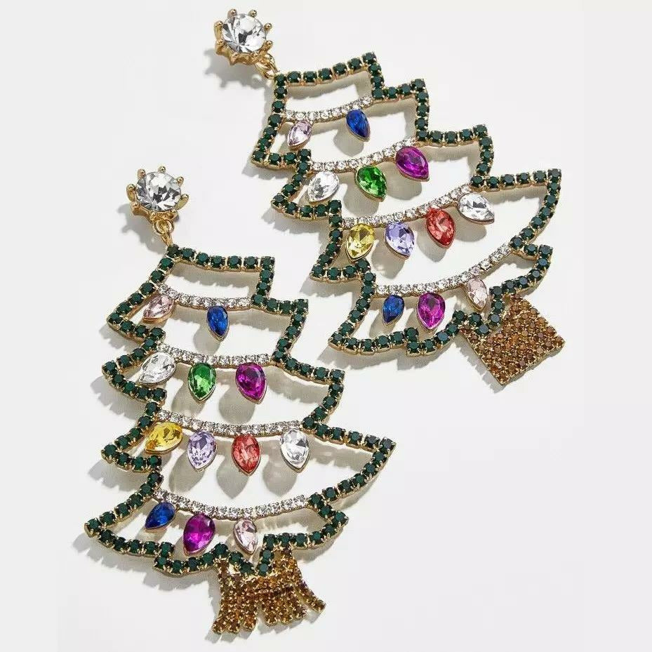 Christmas ornament tree earrings 