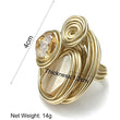 Geo Crystal Statement Wire Ring