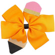 Pencil Hair Bow / Clip - Orange 