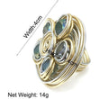 Crystal Flower Statement Wire Ring