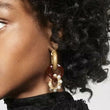 Tortoise Shell Pearl Drop Earrings 