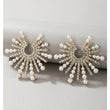C-Spoke Rhinestone Pearl Statement Earrings